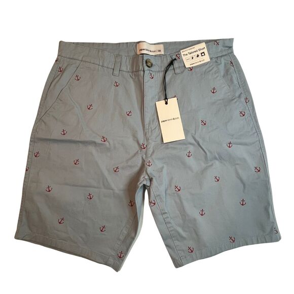 Paper Denim & Cloth Other - Paperdenim & Cloth Shorts Mens 36 Blue Anchors Casual Preppy Golf Resort Chinos